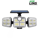 Refletor Led Solar Com 3 Cabeças 122Led - EcoLight