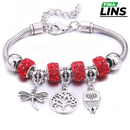 Pulseira Feminina Berloque Prateada - Original