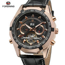 Relógio Automático Masculino Forsining Texas Pulseira de Couro