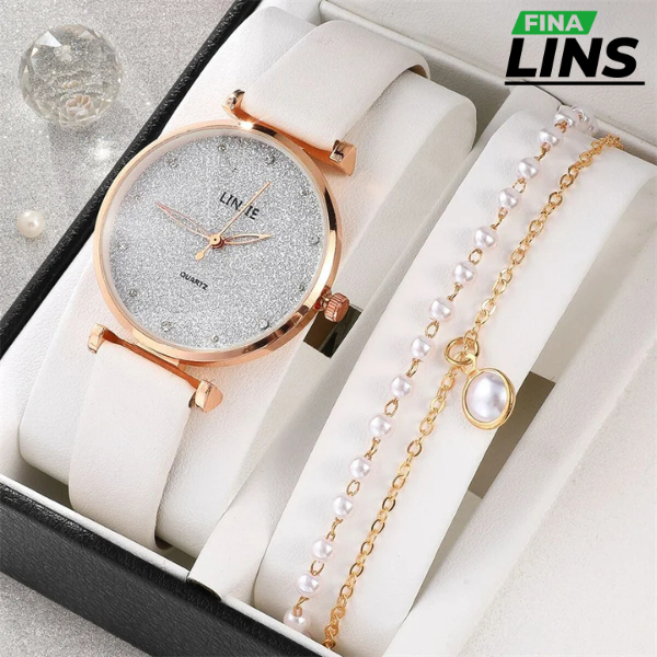 Relógio Feminino Linjie - Conjunto de Luxo