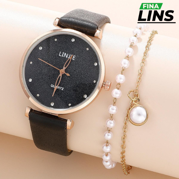 Relógio Feminino Linjie - Conjunto de Luxo